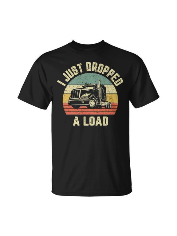 Trucker Big Rig Semi Trailer Graphic Tee Unisex Adult Cotton T-Shirt Comfortable Casual Wear for Truck Drivers and Long Haul Driving Enthusiasts, Size S, Color Black