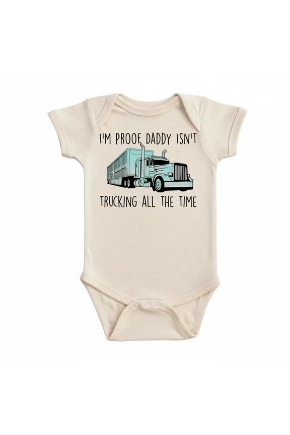 Trucker Blue Newborn Baby Bodysuit