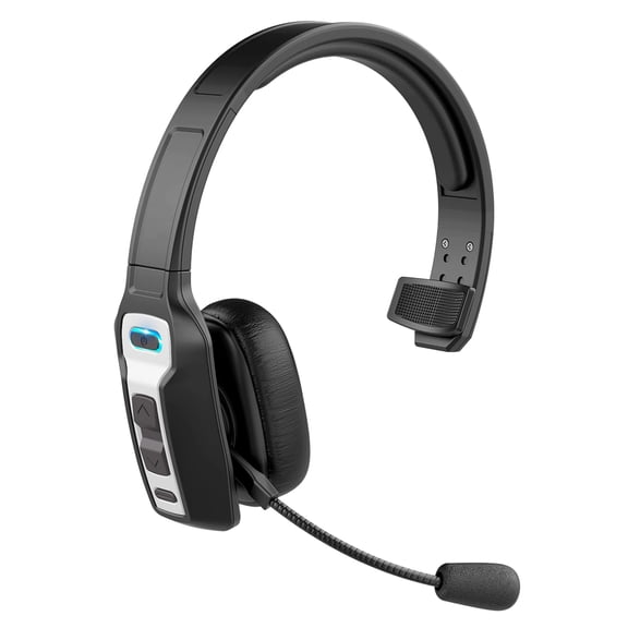 Trucker Bluetooth Headset with Microphone, Wireless Headset with Mic (Noise Canceling) Mute & Volume Buttons Clear Sound Single Ear Design for Work Office Home PC Tablet Computer Cell Phone