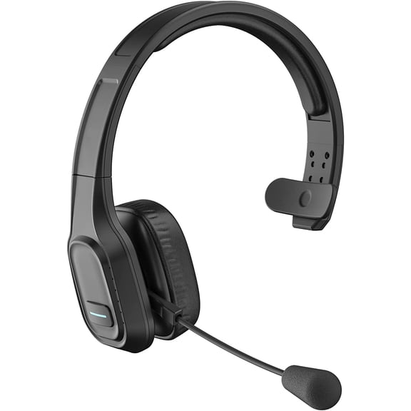Trucker Bluetooth Headset V5.0, Wireless Headset with Noise Canceling&Mute Microphone for Cell Phones, On Ear Bluetooth Headphone for Computer, Zoom Meetings, Skype, Home Office