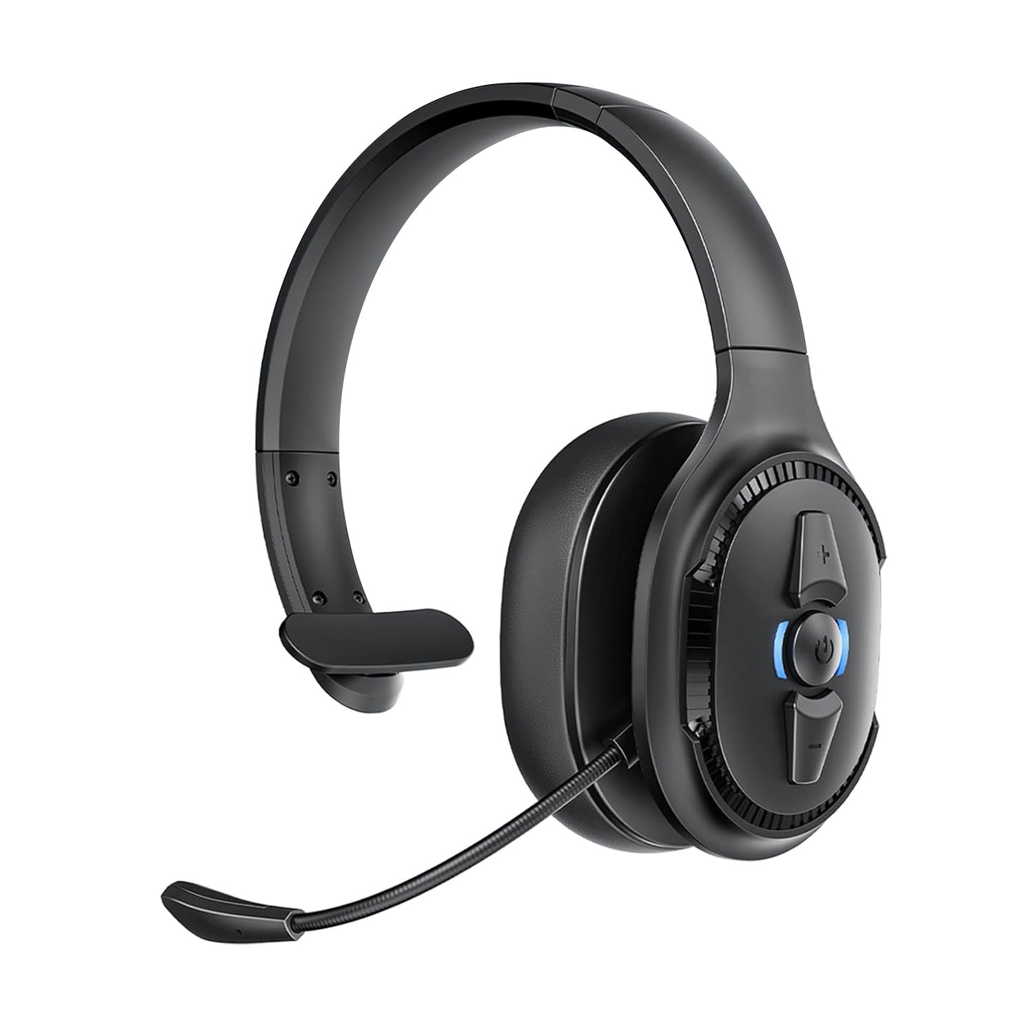 Trucker Bluetooth Headset V5.1, CVC8.0 Dual Microphone Noise Cancelling & 35Hrs HD Talktime Hands-Free Wireless Headset, Bluetooth Headphones with Mute Button for Cell Phones Business Home Driver