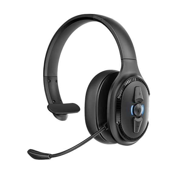 Trucker Bluetooth Headset V5.1, CVC8.0 Dual Microphone Noise Cancelling & 35Hrs HD Talktime Hands-Free Wireless Headset, Bluetooth Headphones with Mute Button for Cell Phones Business Home Driver