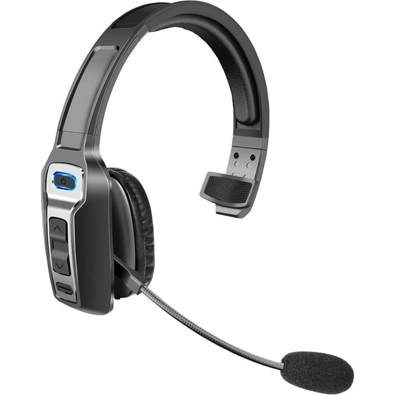Trucker Bluetooth Headset, V5.2 Wireless Headset with Upgraded Microphone AI Noise Canceling, On Ear Bluetooth Headphone with Mute for Driver Office Call Center