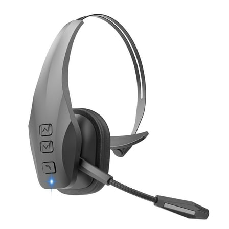 Trucker Bluetooth Headset, Wireless Headset with Mic, Bluetooth Headset with Dual Noise Cancelling Microphone & Mute Button, PC Headset for Cell Phones, Computer, Truck Driver