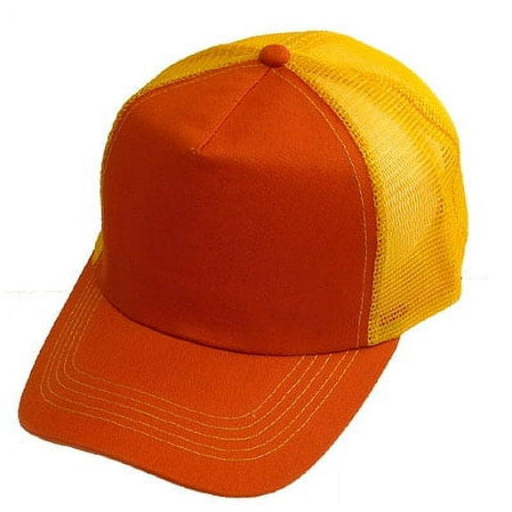 Trucker Cap - Cotton + Mesh Polyester - Orange - HT-748OG