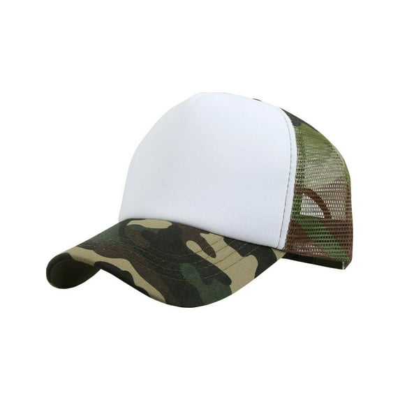 Trucker Cap Mesh Hat Snapback Cap Summer Hat CAMO Casual Baseball (7fc031_White/Camo/Camo)