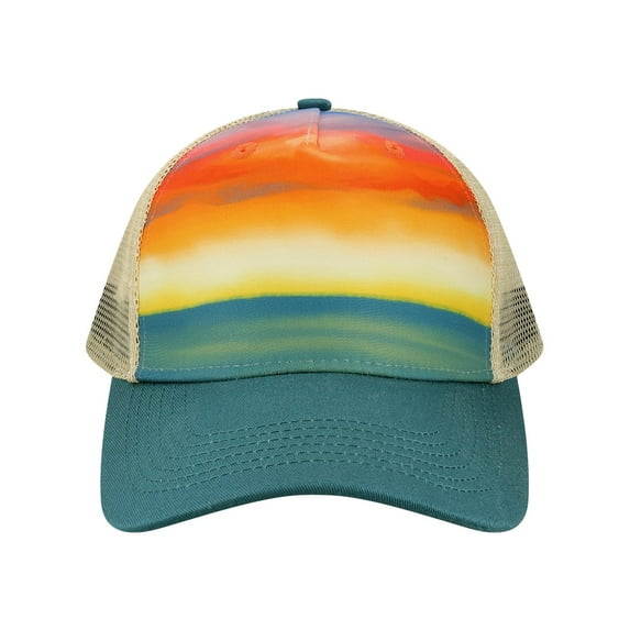 Locale 5PTKR Trucker Cap-Watercolor Sunset/ Teal