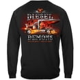 thumbnail image 1 of Trucker Diesel Demon Blue Collar Worker 100% Cotton Black Long Sleeves T-Shirt 4X-Large, 1 of 1