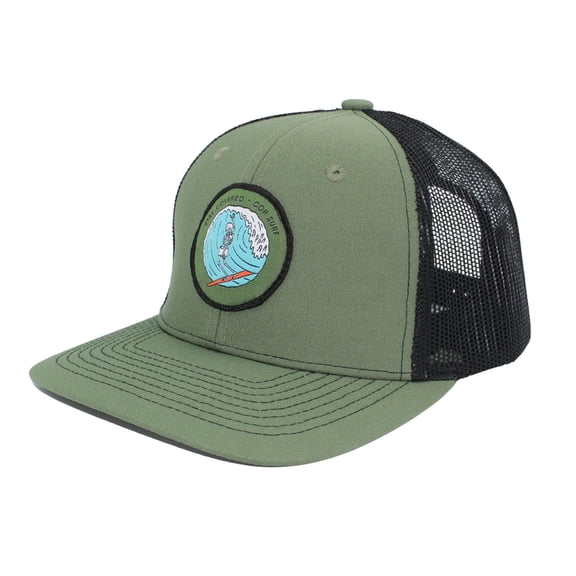 Trucker Hat | 6 Panel Mesh Adjustable Baseball Cap by COR Surf (Green)