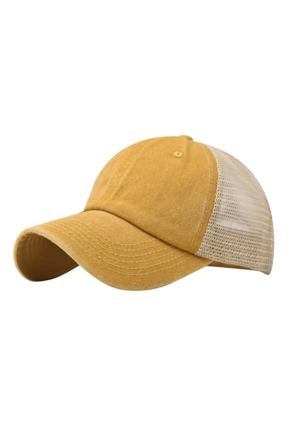 Trucker Hat, Audhol Men Ladies Hat Fashion Baseball Cap Denim Buckle Outdoor Sunscreen Sunshade Hat Mens Trucker Hats Yellow One Size