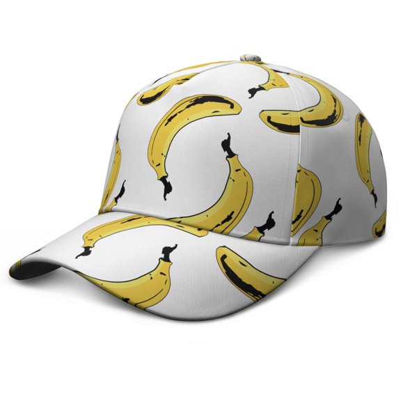 Trucker Hat Banana Lover Cute Tropical Yellow Fruit Pattern Print Design Aesthetic Illustration Painting Kawaii Cartoon Funny Sweet Snapback Hat