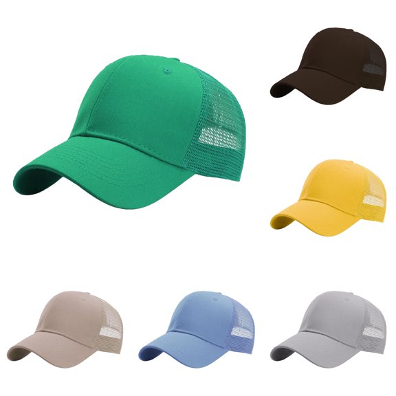 Trucker Hat Baseball Cap Structured Plain Design 6 Adjustable Size Hat