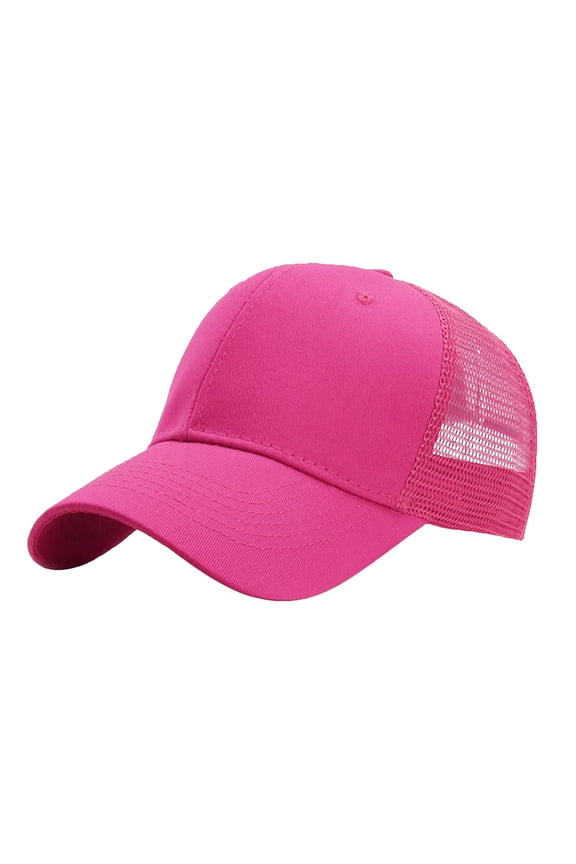 Trucker Hat Baseball Cap Structured Plain Design 6 Panel Adjustable Size