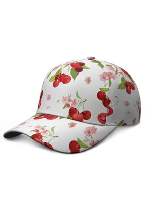 Trucker Hat Cherry Lover Cute Sweet Red Pink Fruit Pattern Print Aesthetic Art Illustration Candy Snapback Hat