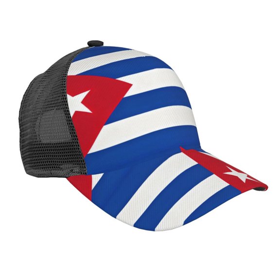 Trucker Hat Cuban Flag Snap Back Baseball Cap, One Size Fits Most