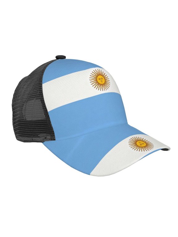Trucker Hat Flag Of Argentina Snap Back Baseball Cap, One Size Fits Most