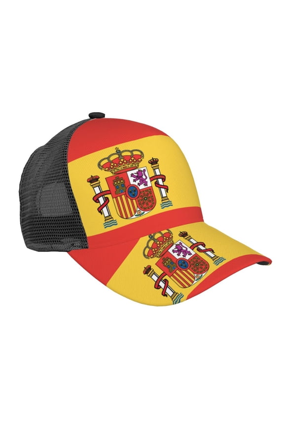 Trucker Hat For Men Women Flag Of Spain Sports Baseball Cap Sun Hat Mesh Golf Dad Hat