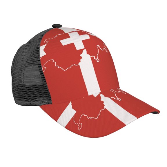 Trucker Hat For Men Women Switzerland Swiss Map Flag Sports Baseball Cap Sun Hat Mesh Golf Dad Hat