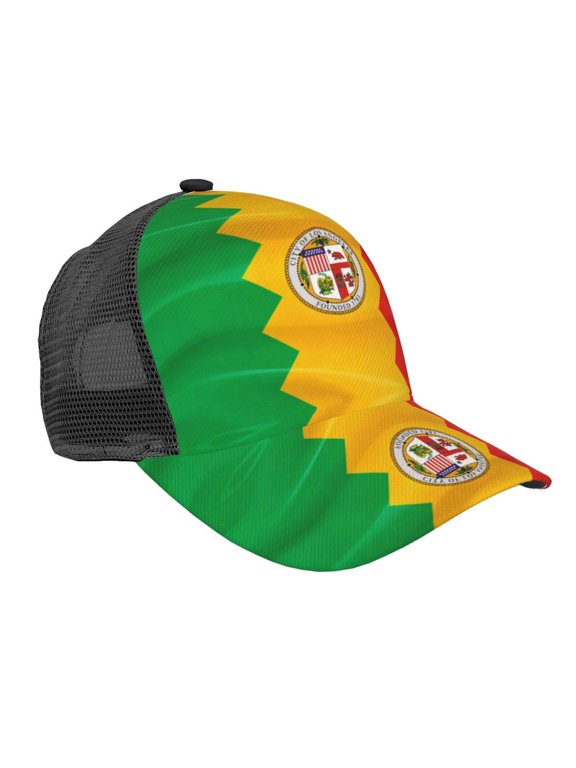 Trucker Hat Los Angeles California Flag Snap Back Baseball Cap, One Size Fits Most