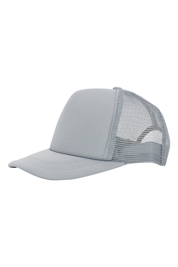 Trucker Hat Mesh Cap Solid Colors Lightweight with Adjustable Strap Small Braid Outdoor Solid Color Light Plate Embroidery for Unisex by Awwp Grey M