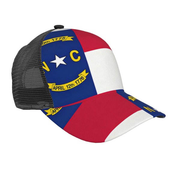 Trucker Hat North-Carolina Flag Snap Back Baseball Cap, One Size Fits Most