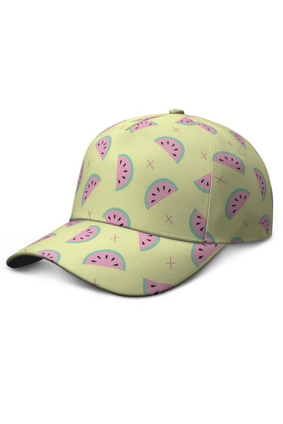 Trucker Hat Watermelon Lovers Cute Summer Fruit Tropical Pattern Print Aesthetic Sunshine Beach Summer Party Fresh Geometric Refresh Snapback Hat