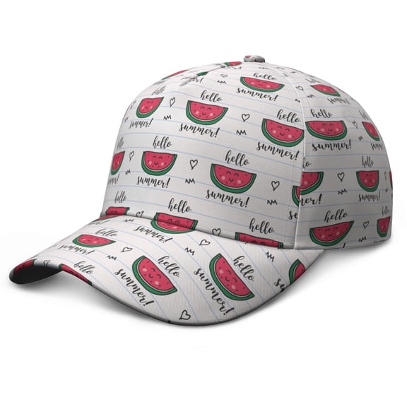 Trucker Hat Watermelon Lovers Cute Summer Fruit Tropical Pattern Print Aesthetic Sunshine Beach Summer Party Fresh Geometric Refresh Snapback Hat