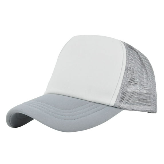 Trucker Hat, Yigetop Mesh Trucker Baseball Cap Mens and Womens Solid Color Matching Simple Casual Peaked Cap Structured Front Panel Hats for Men Grey One Size