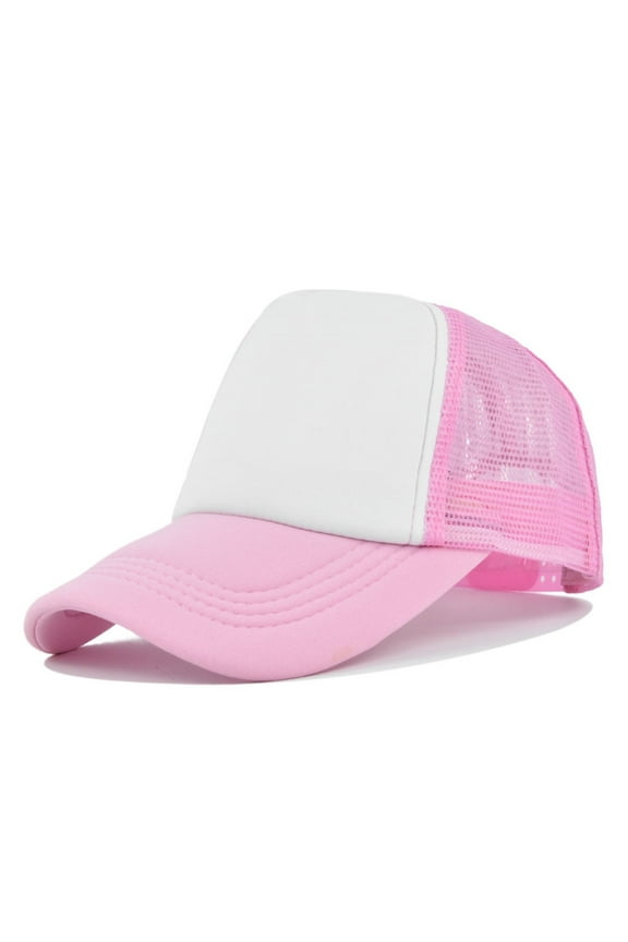 Trucker Hat, Yigetop Mesh Trucker Baseball Cap Mens and Womens Solid Color Matching Simple Casual Peaked Cap Structured Front Panel Hats for Men Pink One Size