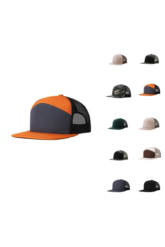 Trucker Hat for Men Women 7 Panel Snapback Adjustable Breathable Baseball Cap Camo Hat