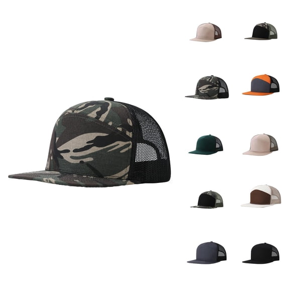 Trucker Hat for Men Women 7 Panel Snapback Adjustable Breathable Baseball Cap Camo Hat