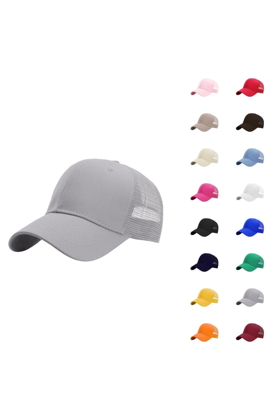 Trucker Hat for Men Women Structured Plain Design 6 Panel Adjustable Size Baseball Cap