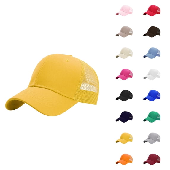 Trucker Hat for Men Women Structured Plain Design 6 Panel Adjustable Size Baseball Cap