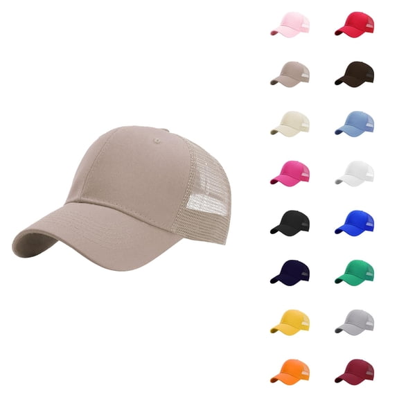Trucker Hat for Men Women Structured Plain Design 6 Panel Adjustable Size Baseball Cap