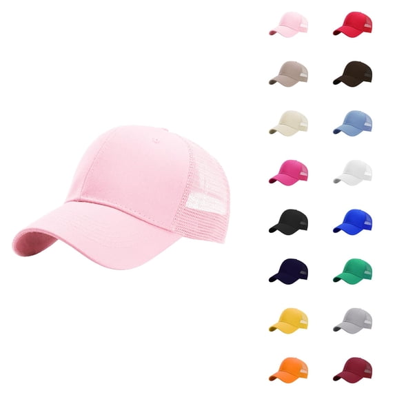 Trucker Hat for Men Women Structured Plain Design 6 Panel Adjustable Size Baseball Cap