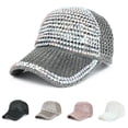 thumbnail image 1 of Trucker Hats VLOOCKLW Studded Rhinestone Crystals Adjustable Baseball Cap Plain Sparkle Bling Denim Sun Hat, 1 of 8