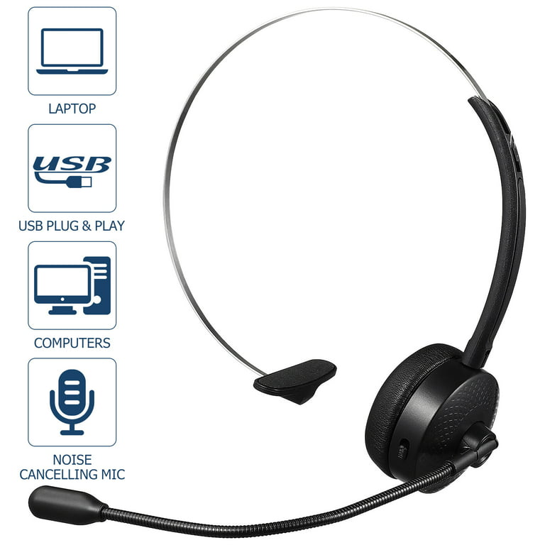 Trucker Headset 5.0 with Microphone Noise Cancelling Wireless