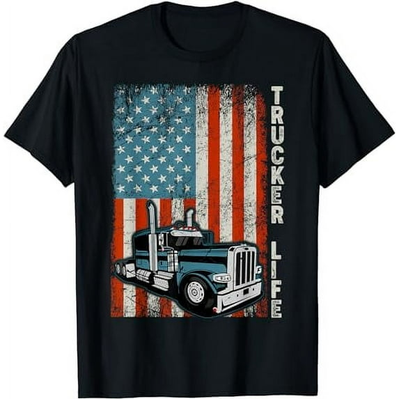 Trucker Life Tow Truck Operator Thin Tow Truck Driver T-Shirt