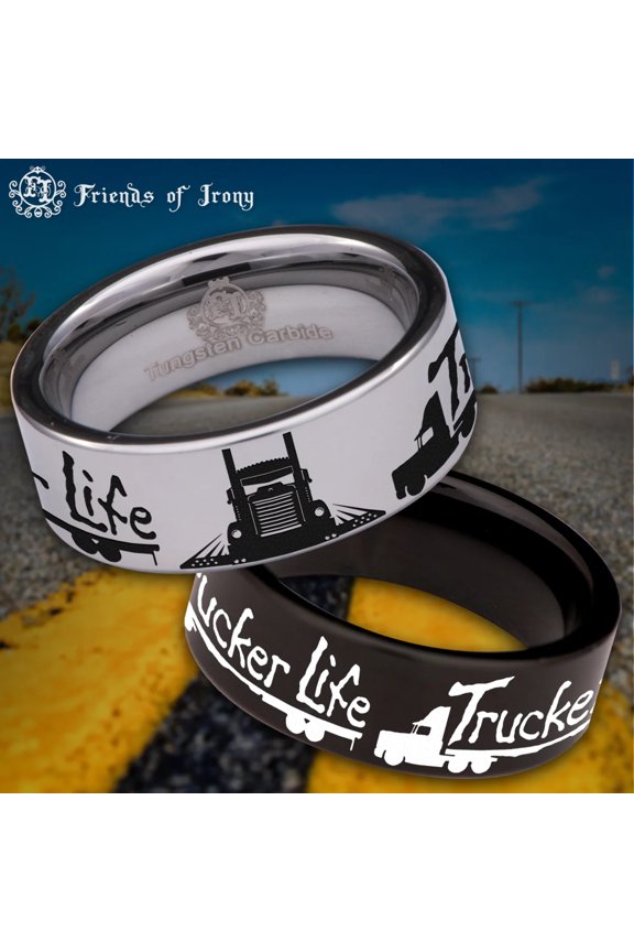 Trucker Life Tungsten Carbide Ring