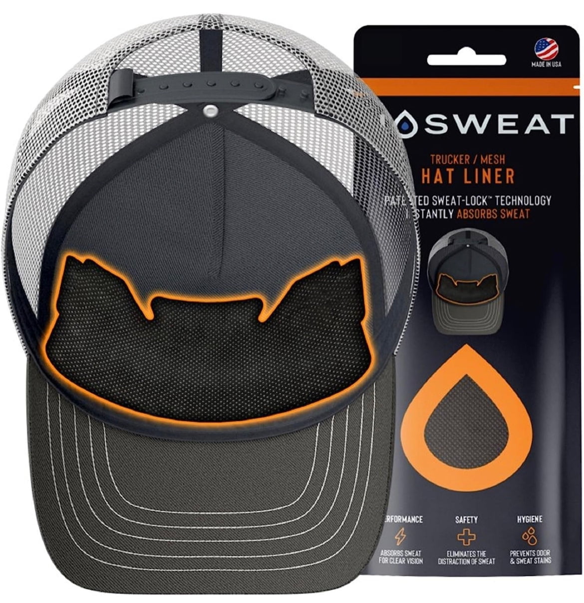 Trucker & Mesh Hat Sweat Liner 12 Pack by NoSweat - Made in the USA
