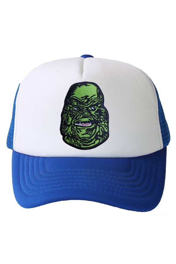 Trucker Mesh Vent Snapback Hat, Creature 3D Patch Embroidery Royal Blue