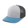 thumbnail image 1 of Pacific Headwear P151.36P.OS Trucker PacFlex Snapback Cap, Heather Grey, Light Charcoal & Ocean Blue - One Size, 1 of 1