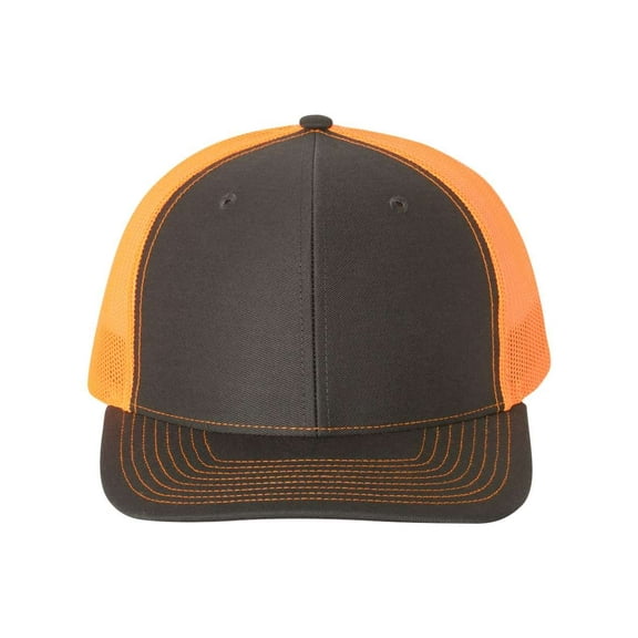 Trucker Snapback Cap , 112 , Charcoal/ Orange , Adjustable