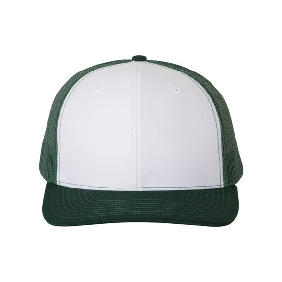 Trucker Snapback Cap , 112 , White/ Dark Green , Adjustable