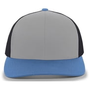 Trucker Snapback Cap - Heather Gray, Light Charcoal & Ocean Blue - One Size