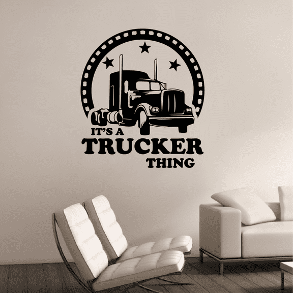 Its A Trucker Thing - Truck Life Quote Truck Driver Trailer Truck Jumbo Truck Silhouette Vinyl Wall Art Sticker Wall Decal Home Kids Room Study Room Boys Wall Décoration Design Décor Size(10x8 inch)
