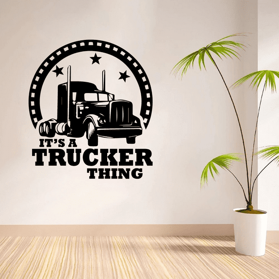 Its A Trucker Thing - Trucking Quotes Truck Driver Trailer Truck Jumbo Truck Silhouette Vinyl Wall Art Sticker Wall Decal Home Kids Room Study Room Boys Wall Décoration Design Décor Size (10x8 inch)