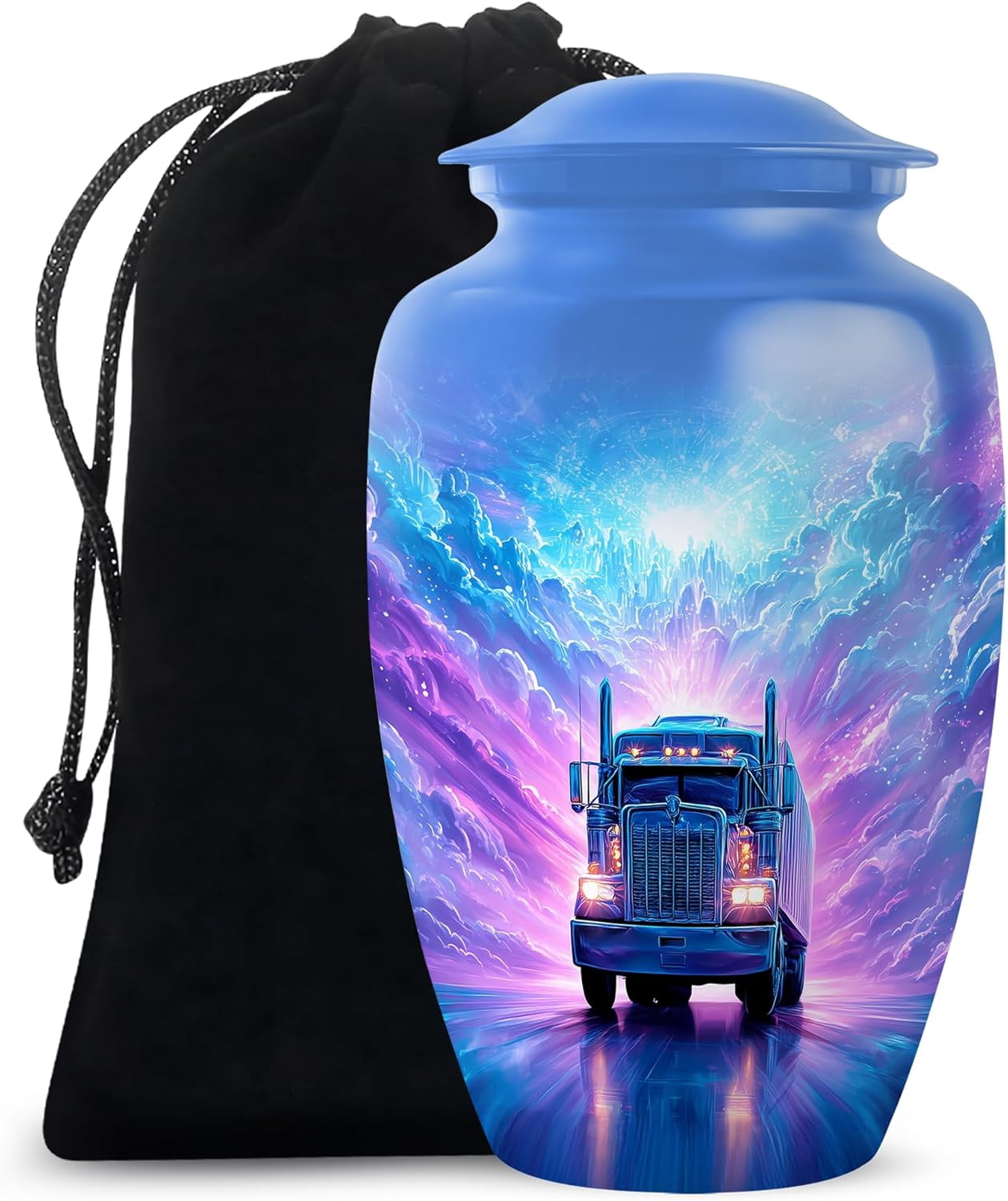 Trucker Urn For Ashes Adult Male & Female, Cremation Urns For Men, Memorial Urns For Human Ashes, Funeral Decorative Urns For Human Ash Adult, Size 6 Inch, 1 Pc
