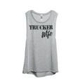 thumbnail image 1 of Trucker Wife Women's Fashion Sleeveless Muscle Workout Yoga Tank Top Sport Grey Small, 1 of 3
