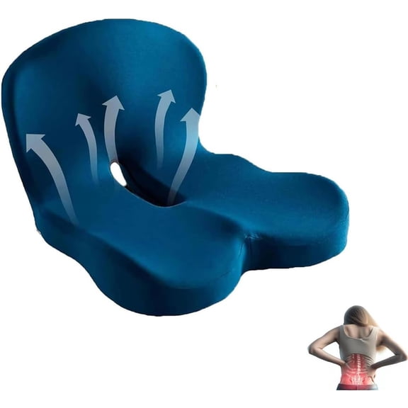 Trucker seat Cushions for Long Sitting, Memory Foam L-Shaped Integrated Orthopedic Seat Cushions, Office Chair Seat Cushion for Tailbone Lumbar Back Support